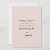 Aangepaste foto Blush Roze 60e Verjaardagsfeestje Bedankkaart (Achterkant)