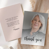 Aangepaste foto Blush Roze 70e Verjaardagsfeestje Bedankkaart