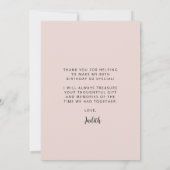 Aangepaste foto Blush Roze 80e Verjaardagsfeest Bedankkaart (Achterkant)