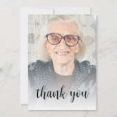 Aangepaste foto Blush Roze 90ste verjaardagsfeestj Bedankkaart (Voorkant)