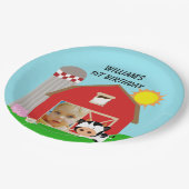 Aangepaste foto Boerderij Happy Birthday Paper Bor Papieren Bordje (Gekanteld)