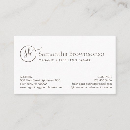 Aangepaste foto-Boerderij verse eieren Visitekaartje (Voorkant)