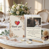 Aangepaste foto Boho terracotta bruiloft Bedankkaart