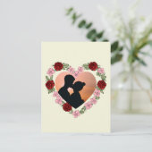Aangepaste foto & boodschap Roos Hart Postkaart (Staand voorkant)