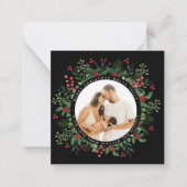 Aangepaste foto botanische groen Kerstmis Notitiekaartje (Voorkant)