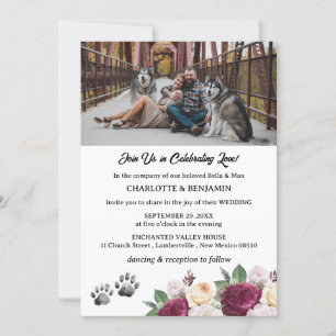 Aangepaste foto Bourgogne Bloemen Hond Thema Bruil Kaart