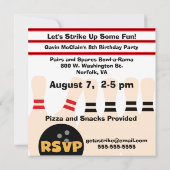 Aangepaste foto-Bowling Champ-uitnodigingen Kaart (Achterkant)