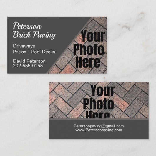 Aangepaste foto-brick Paving Driveway Construction Visitekaartje (Voorkant / Achterkant)