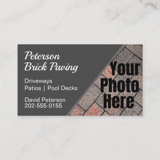 Aangepaste foto-brick Paving Driveway Construction Visitekaartje (Voorkant)