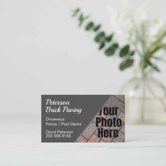 Aangepaste foto-brick Paving Driveway Construction Visitekaartje (Staand voorkant)