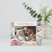 Aangepaste Foto Briefkaart voor Cat Lovers Floral  (Staand voorkant)