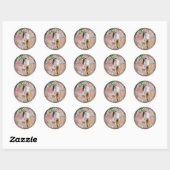 Aangepaste foto bruidsdouche Elegante moderne trou Ronde Sticker (Vel)