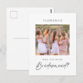 Aangepaste foto bruidsmeisje voorstel briefkaart (Voorkant / Achterkant)