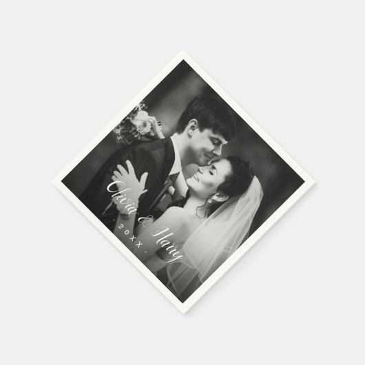 Aangepaste foto | Bruidspapier servetten (Hoek)