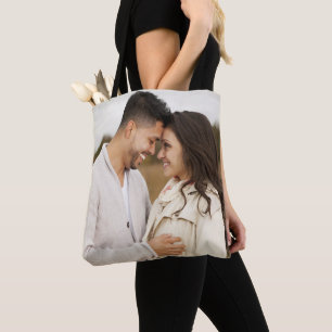 Aangepaste foto bruiloft bruid gepersonaliseerd tote bag