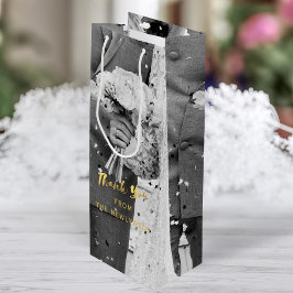 Aangepaste foto bruiloft dank u wijn geschenk tas cadeautas