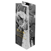 Aangepaste foto bruiloft dank u wijn geschenk tas wijn cadeautas (Voorkant Gekanteld)