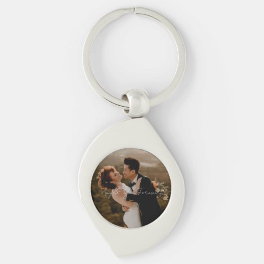 Aangepaste foto bruiloft familie zoon dochter mama sleutelhanger (Voorkant)