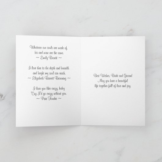 Aangepaste foto bruiloft goud gefeliciteerd kaart (Binnen)