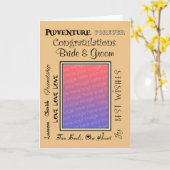 Aangepaste foto bruiloft goud gefeliciteerd kaart (Gele Bloem)