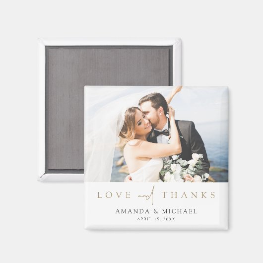 Aangepaste foto bruiloft Hartelijk dank Magneet (Voorkant / Achterkant)