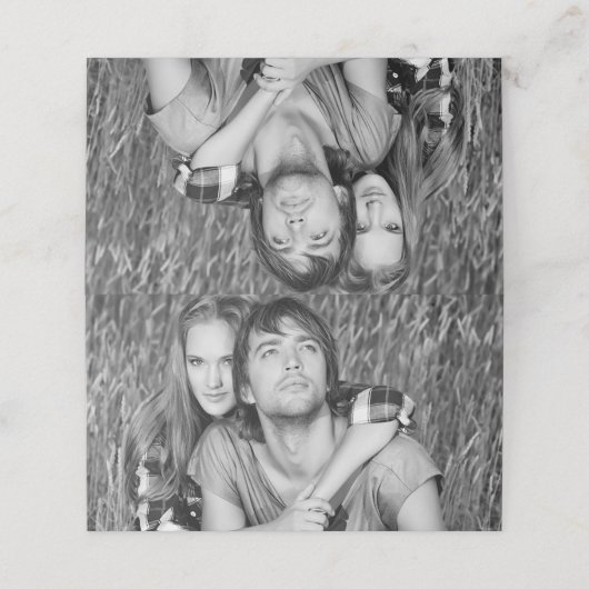 Aangepaste foto-bruiloft met vouwkaarten plaatskaartje (Buitenkant ongevouwen)