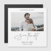 Aangepaste foto-bruiloft Opslaan Datum magneet (Voorkant / Achterkant)