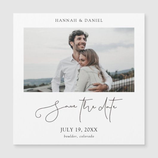 Aangepaste foto-bruiloft Opslaan Datum magneet (Voorkant)