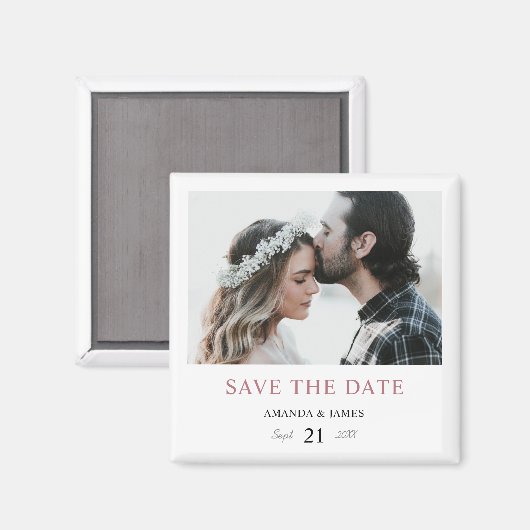 Aangepaste foto-bruiloft Opslaan Datum magneet (Voorkant / Achterkant)
