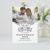 Aangepaste foto-bruiloft Save the Date Invitation (Staand voorkant)