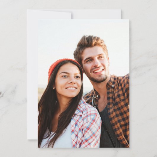 Aangepaste foto-bruiloft Save the Date Rustic Wood (Achterkant)