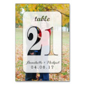 Aangepaste foto-bruiloft Tabelnummer kaart 21 (Achterkant)