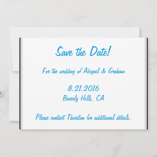 Aangepaste foto bruiloft uitnodigen save the date (Achterkant)