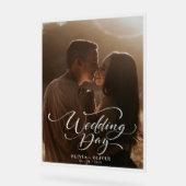 Aangepaste foto bruiloft welkom acryl bord (Hoek)