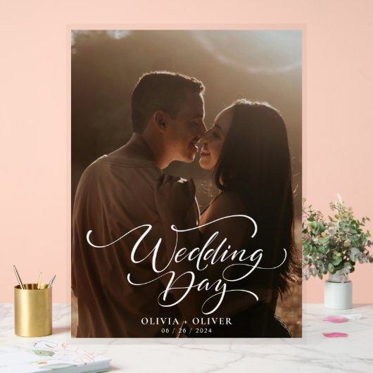 Aangepaste foto bruiloft welkom acryl bord (Huwelijk)