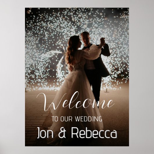 Aangepaste foto bruiloft welkom Poster (Voorkant)