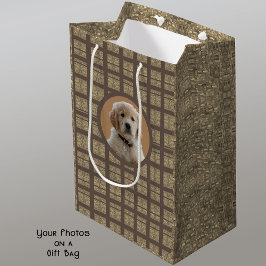 Aangepaste foto Bruin en Tan Hondenliefhebbers Pet Medium Cadeauzakje