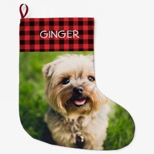 Aangepaste foto-buffels gepersonaliseerd grote kerstsok