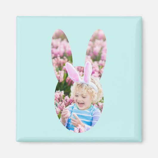 Aangepaste foto Bunny Head Paascadeau Magneet (Voorkant)
