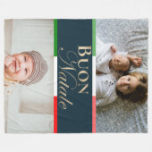 Aangepaste foto Buon Natale Italiaanse Kerstmis Fleece Deken (Voorkant (Horizontaal))