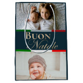 Aangepaste foto Buon Natale Italiaanse Kerstmis Medium Cadeauzakje (Voorkant)
