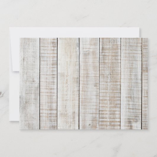 Aangepaste foto Burlap Barn Wood Huwelijksuitnodig Kaart (Achterkant)