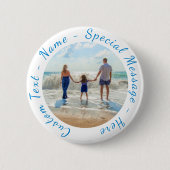 Aangepaste foto Button met tekst gepersonaliseerd (Voorkant)