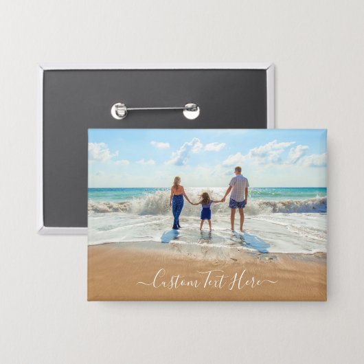 Aangepaste foto-Button met uw foto's en tekst Button (Voorkant / Achterkant)