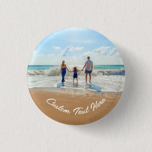 Aangepaste foto-Button met uw foto's en tekst Ronde Button 3,2 Cm (Voorkant)