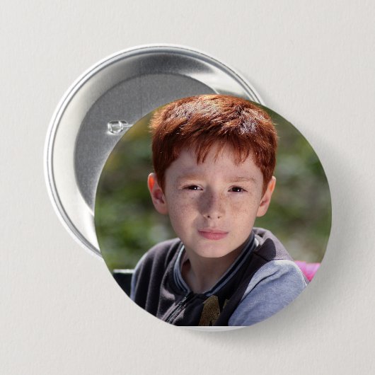 AANGEPASTE FOTO BUTTONNEN RONDE BUTTON 7,6 CM (Voorkant /achterkant)