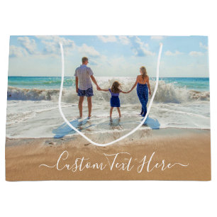 Aangepaste foto-cadeau met foto's en tekst groot cadeauzakje