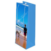 Aangepaste foto-cadeau met foto's en tekst wijn cadeautas (Achterkant Gekanteld)