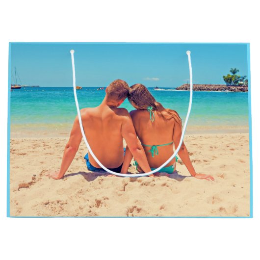 Aangepaste foto-cadeau met je favoriete foto's groot cadeauzakje (Voorkant)