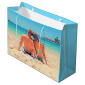Aangepaste foto-cadeau met je favoriete foto's groot cadeauzakje (Voorkant Gekanteld)